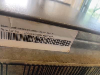 HRF 216 black haier warrenty card availble all ok like new
