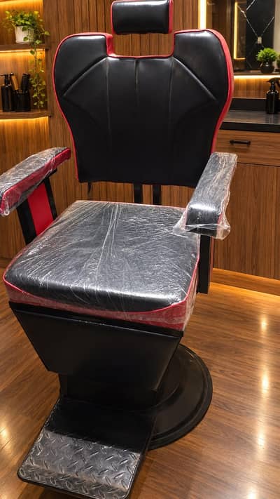 Premium Black & Red Salon Chair