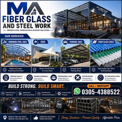 Fiberglass Sheds / Fiber Glass Sheet / Fiber glass/shade door security