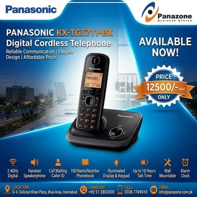 Panasonic KX-TG3711-BX Digital Cordless Telephone-Brand New | Panazone