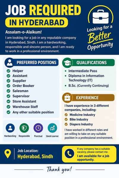 I'need A Respectable Job In Any Company