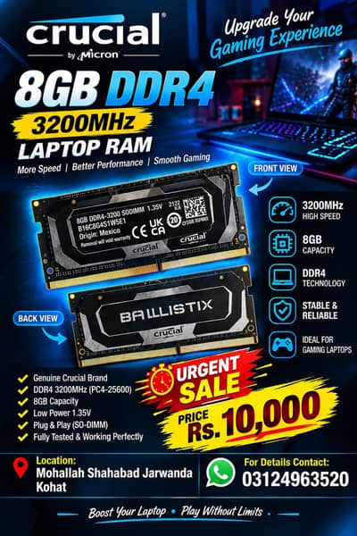 Ram 8Gb original Crucial Brand