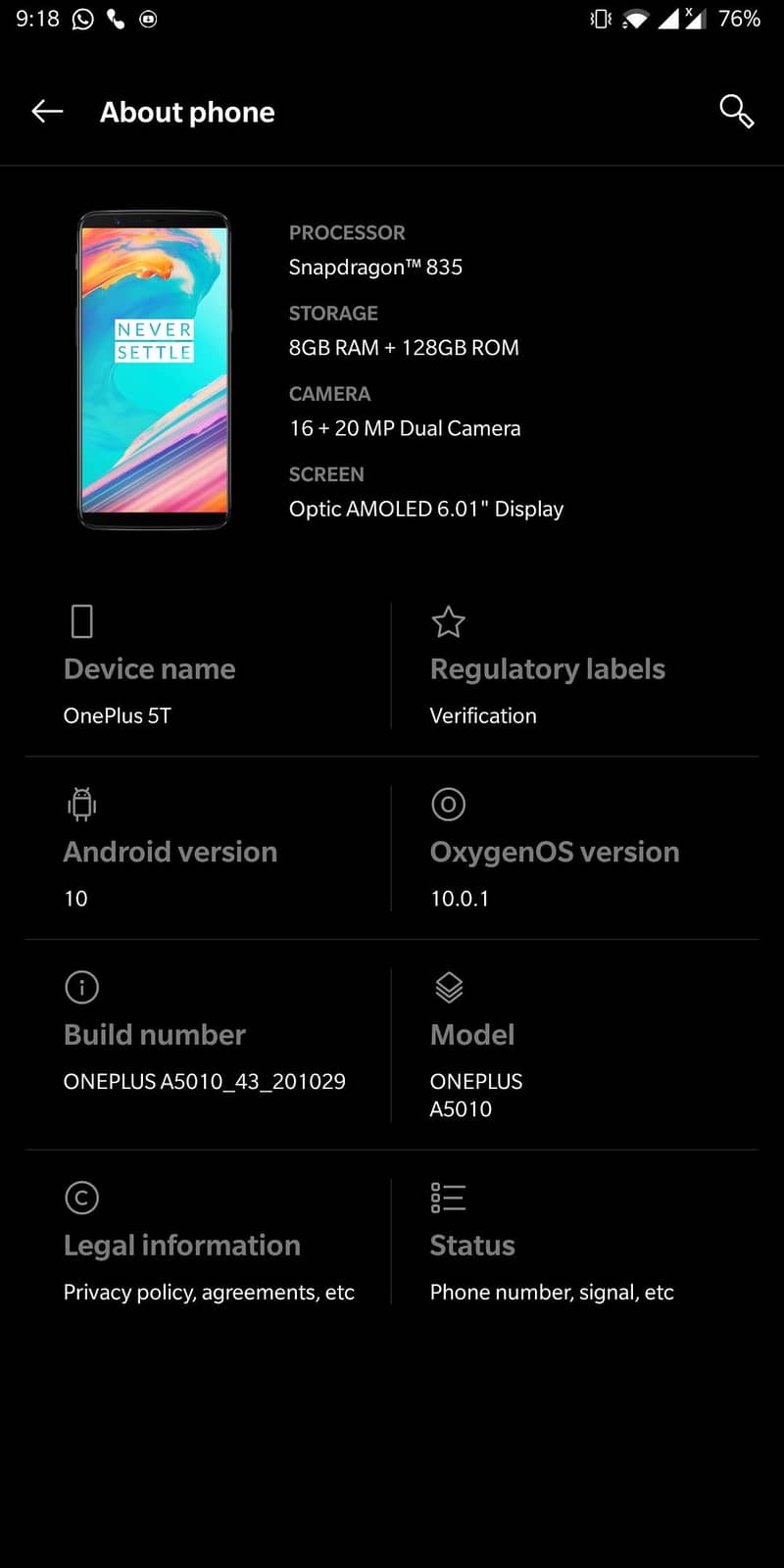 One Plus 5T 2