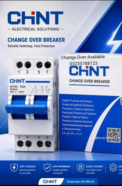 single Pole 2 pole Breaker and change over available