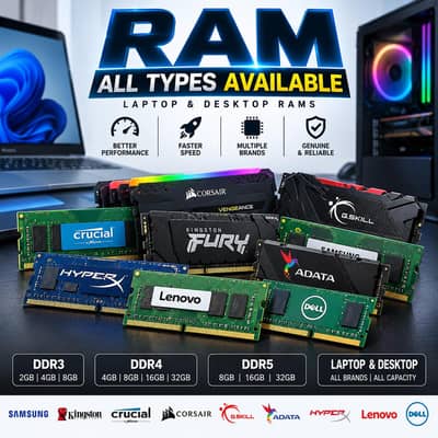 Desktop & Laptop Ram Ddr3 Ddr4