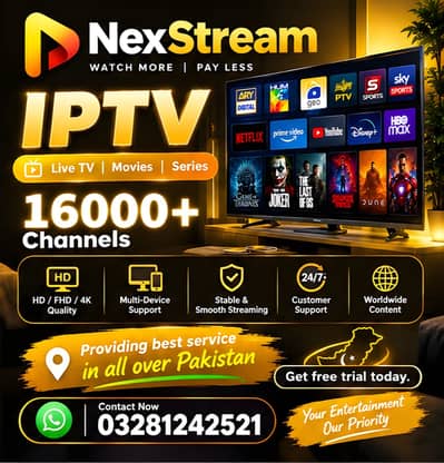 IPTV Subscription Pakistan | Live TV, Movies & Sports| NextStream IPTV