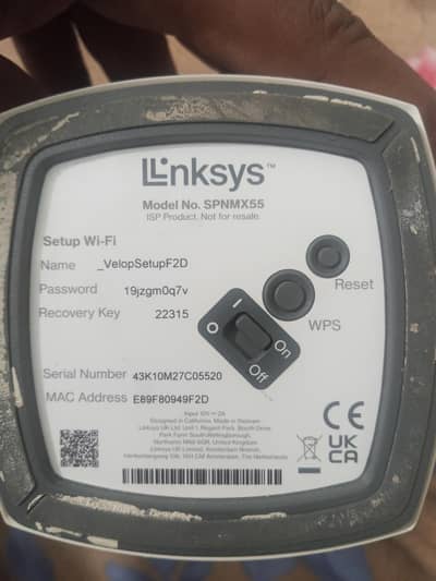 Linksys Velop SPNMX55 WiFi Router with Original Adapter