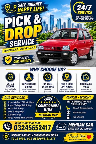 pick & drop with professional driver