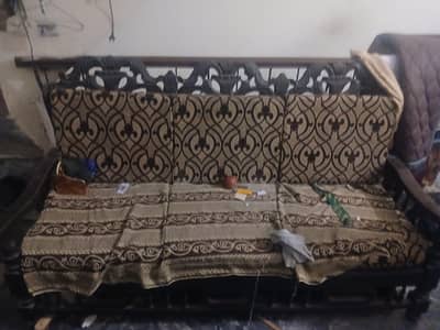 pure wooden sofa 5 seater
