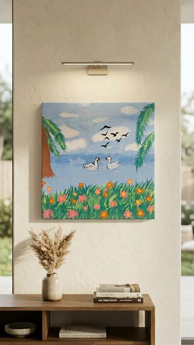handmade  canvas painting ready for home decor
