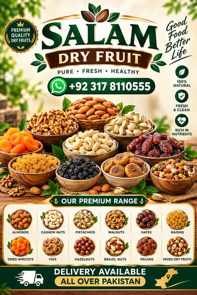 Dry Fruits / Almonds / Pistachios / Cashews / Walnuts / Dates / Raisin