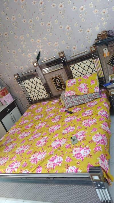 King Size Bed with Medicated Otho Mattress  with both side tables