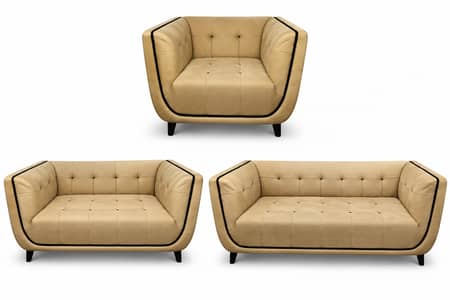 Premium Beige Sofa Set With Table & 6x Pelows Excelent Condition 10/10