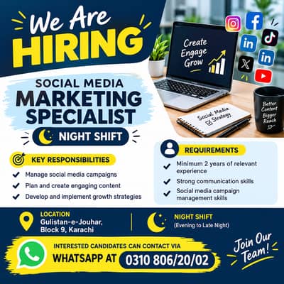 Social Media Handler Required – Karachi | Night Shift