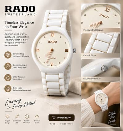 White Ceramic RADO Style Watch | Used, Excellent Condition