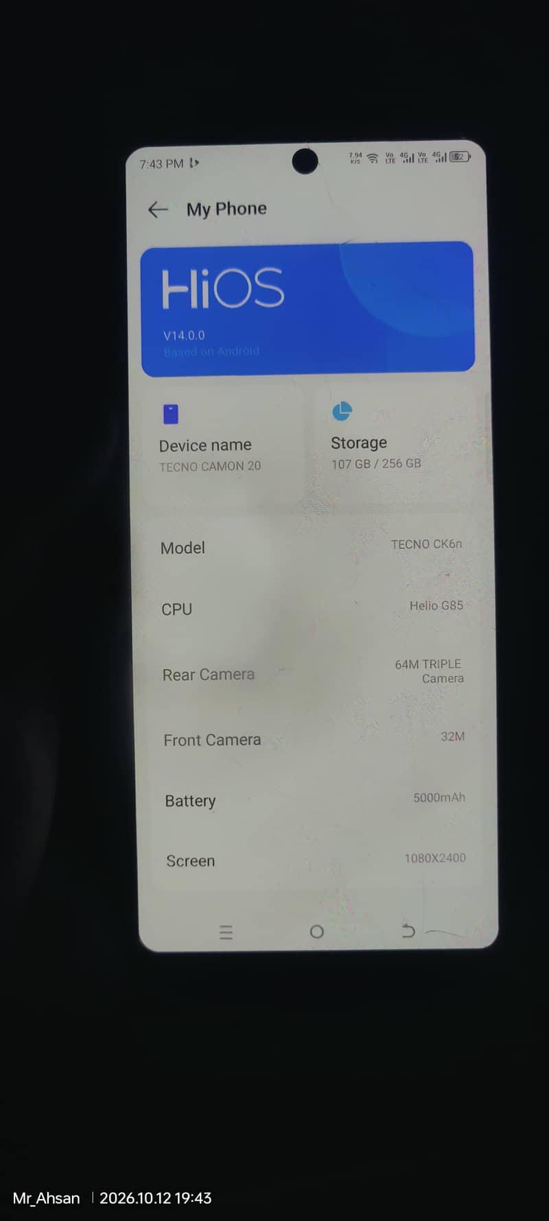 Tecno CAMON 20 8/256 Exchange Possible Urgent sale 1