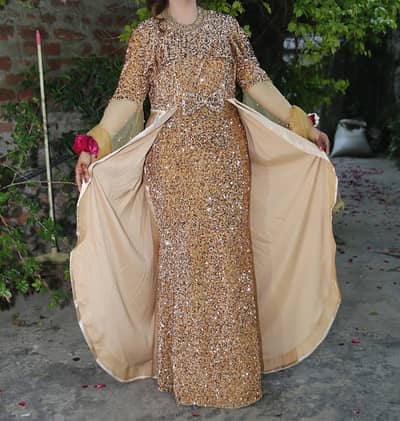 golden maxi party wear