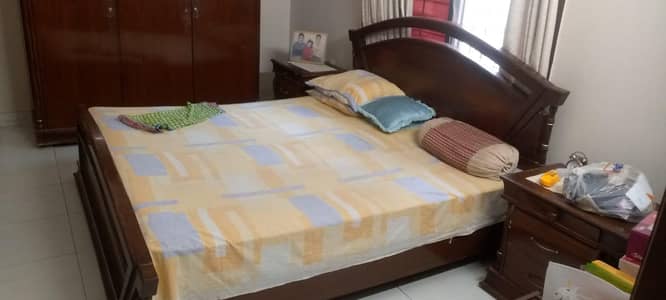 King Size Bed / without mattress/ 2- Side Tables/ 3 Door Cupboard