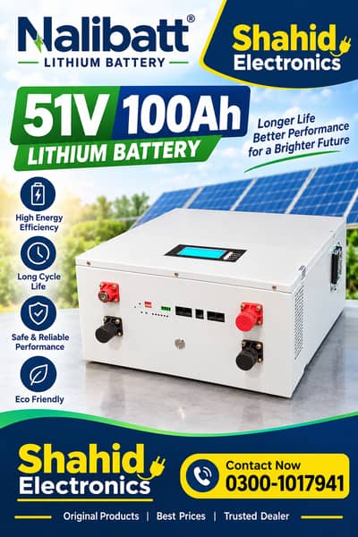 Nalibatt Lithium Battery 51V 100Ah | LiFePO4 Battery | Iron Phosphate