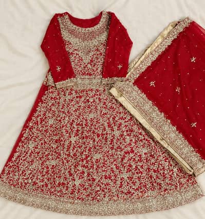 Beautiful Red Bridal Lehenga with Heavy Embroidery
