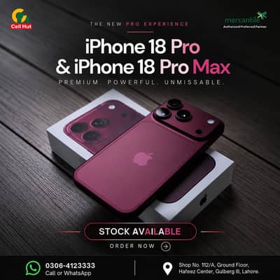 iPhone 18 Pro & 18 Pro Max 256 GB Burgundy  PTA Approved
