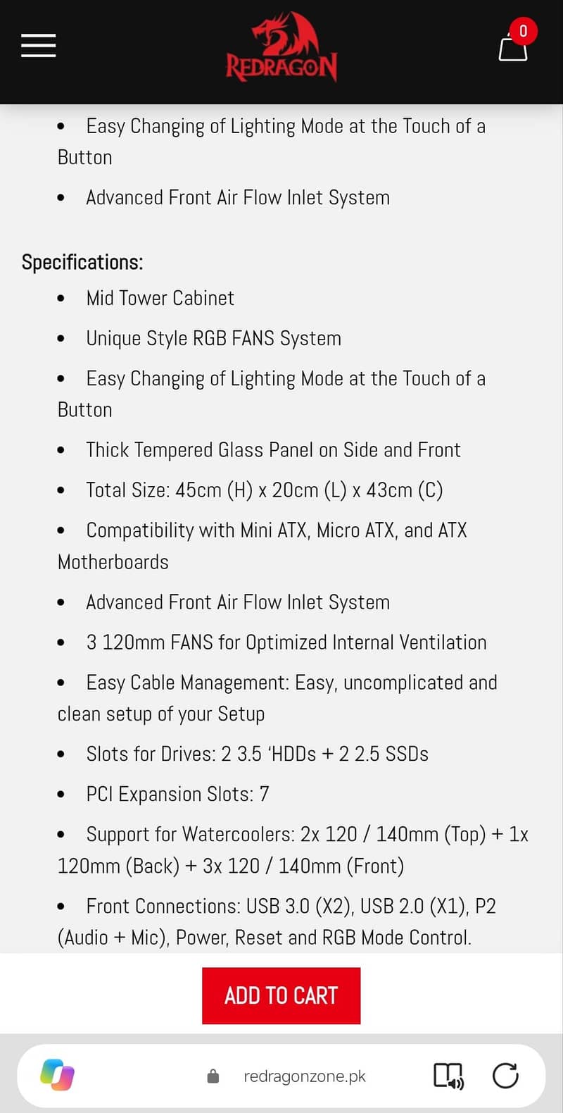 PC Casing Redragon CA903 PRO DIAMOND STORM Tower - Computer Components ...