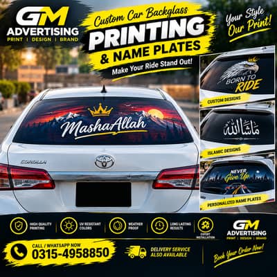  0315-4958850CAR BACK GLASS PRINTIng Give Your Car a Unique Look!