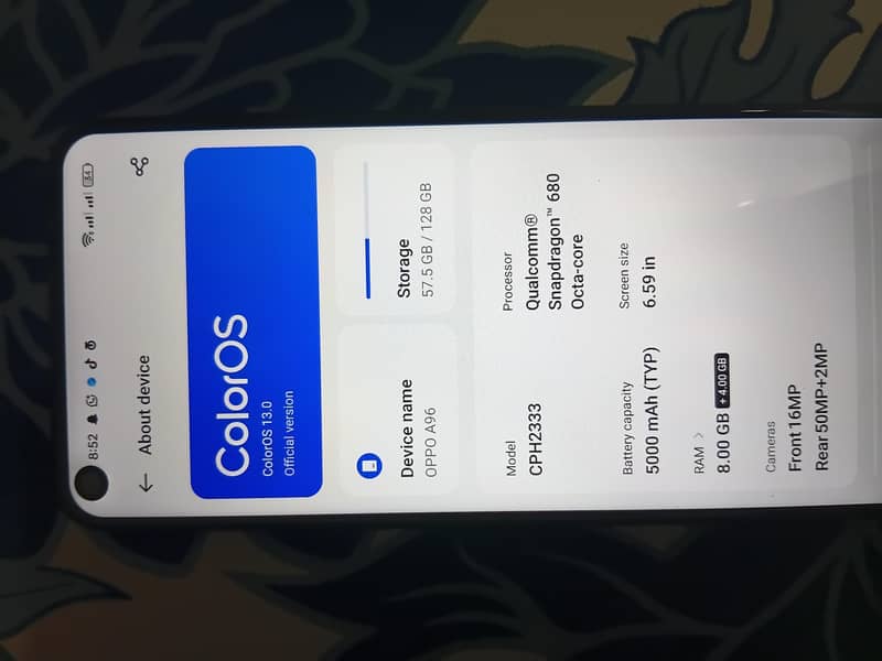 OPPO A96 original box + charger available 3