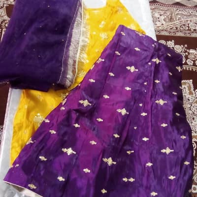 Cotton Silk Kurta, Lehnga, and Net dupatta