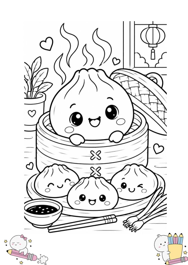 Cute Characters Coloring Book for Kids (PDF Printable) - Books - 1120389054