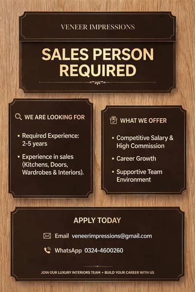 Sales Person Required