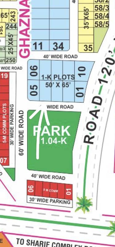 1 Kanal Facing Park Ghaznavi ext Plot For Sale Bahria Town Lahore