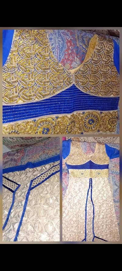 green dress n blue sharara