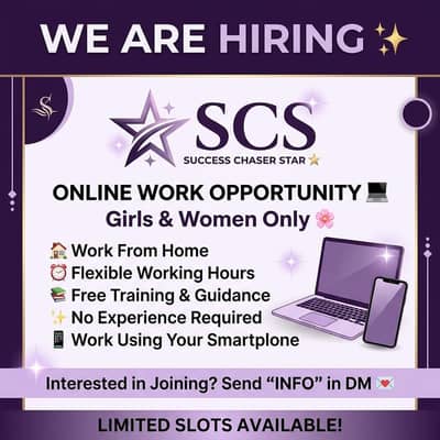 Online work available without any investment for females