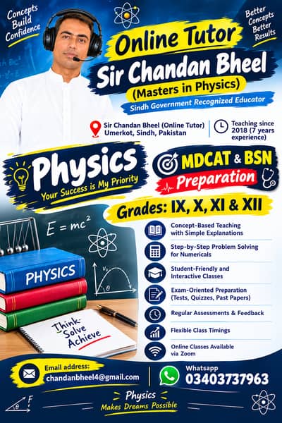 Physics Tutor (MDCAT & BSn)
