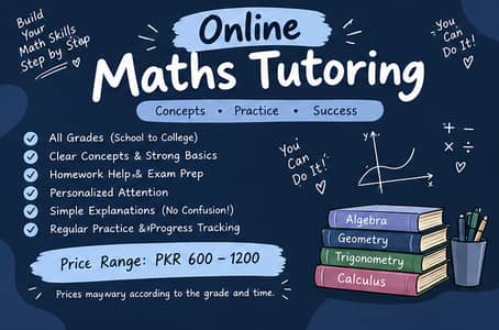 Maths Tutor (Algebra, Calculus, Stats) | Step-by-Step & Easy to Follow