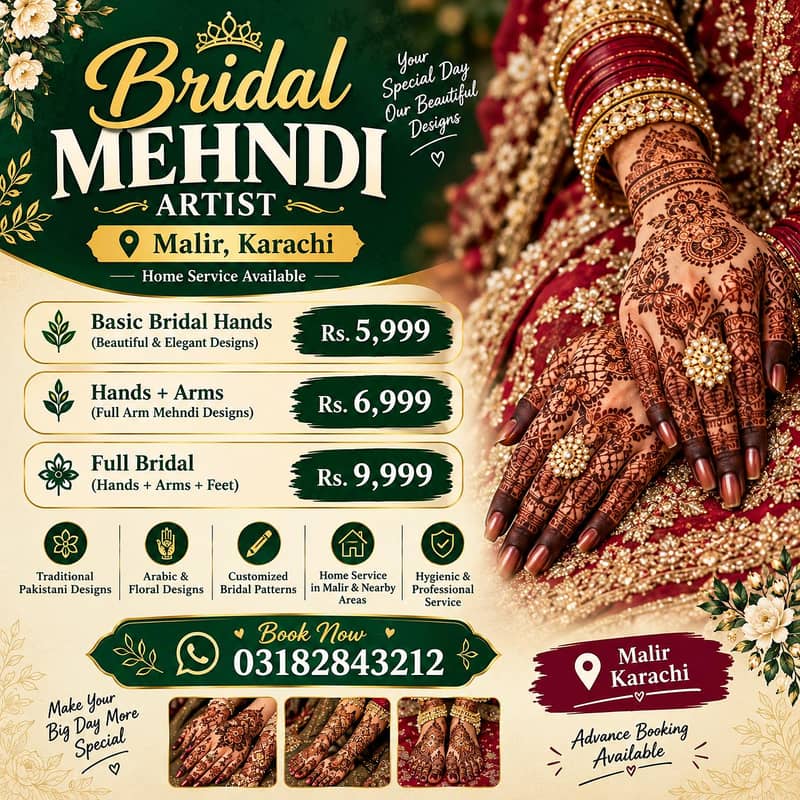 Bridal Mehndi Artist Karachi | Bridal Henna & Home Service - Other ...