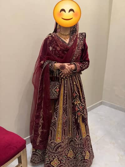 FOR SALE | Stunning Maroon Bridal Lehenga – Worn Only Once!