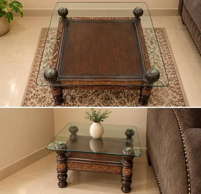 Beautiful Chinioti Solid Wood Center Table Set – 3 Pieces