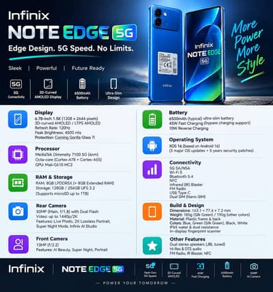 Infinix Note edge 5g Just Box opened
