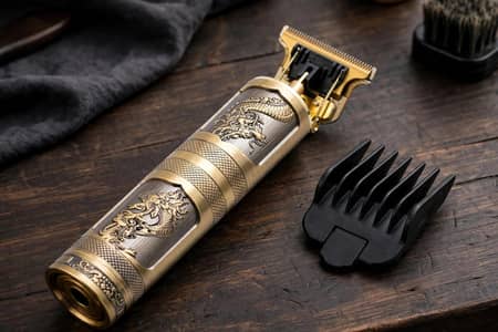 Professional Golden Dragon Hair Trimmer For Men - Rechargeable T-Blade