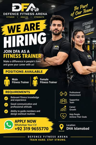 Certified Fitness Trainers Required