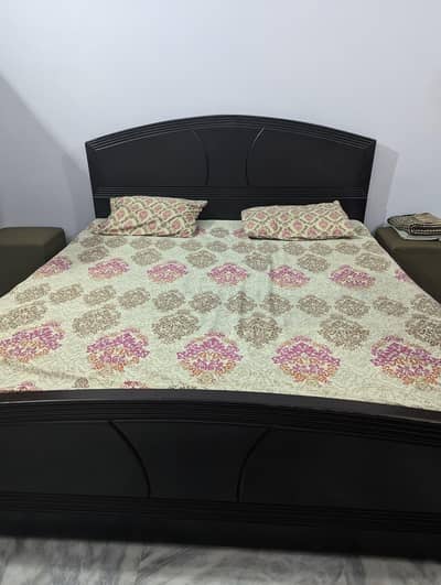 Wooden Bed + Dressing table + Cupboard