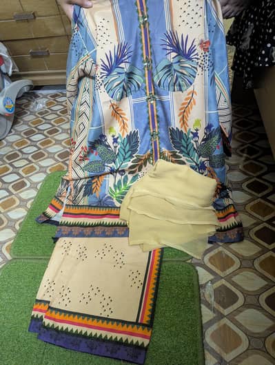 Printed Kurta Trouser New Forsale 3 peice