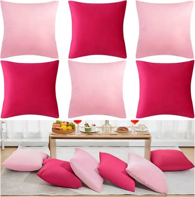 Homemade 6 Pcs Hot Velvet Throw Pillow Cover 18x18 Picnic Cushion