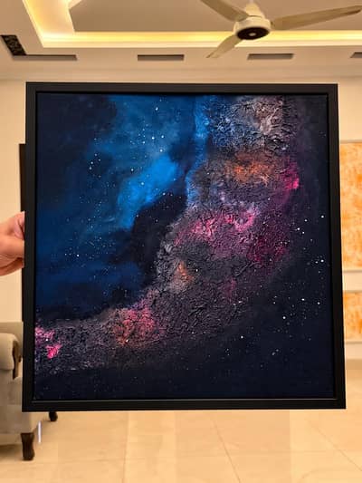 Galaxy night glowing art