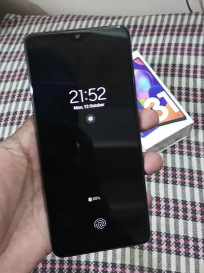 Samsung Mobile A31 with box for sale