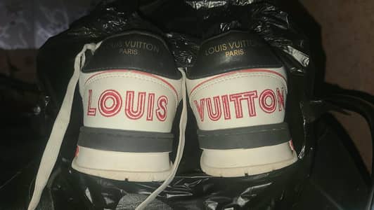 LV trainer strap shoes