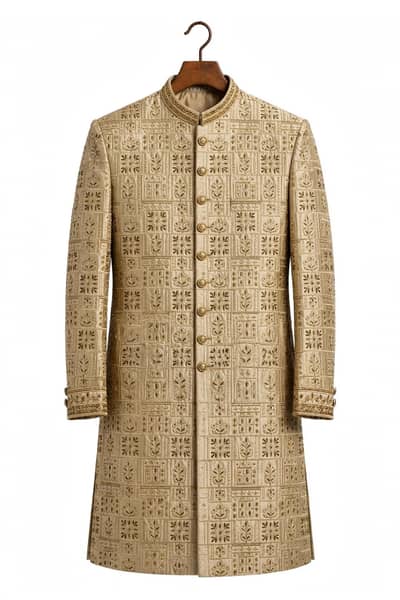 Golden Sherwani XL - Used Once 10/10 - Karachi
