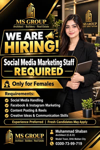 Female staff required Social Media Marketing